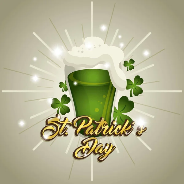 Saint Patrick Day zielone piwo — Wektor stockowy