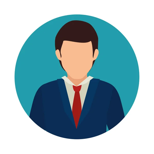 Businessman character avatar isolated — Stock Vector