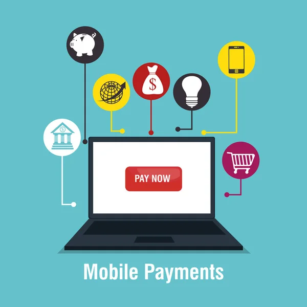 Ikona koncepcja mobilne płatności — Wektor stockowy