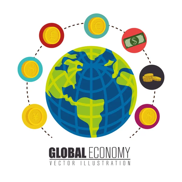 Globala ekonomin isolerade ikonen — Stock vektor