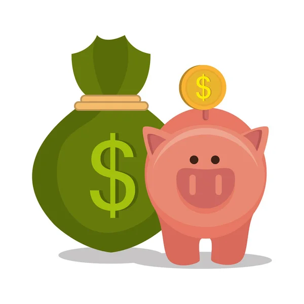 Ícone conceito de poupança crowdfunding — Vetor de Stock