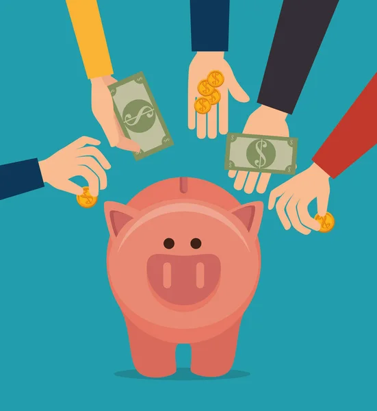 Crowdfunding ikona koncepcja oszczędności — Wektor stockowy
