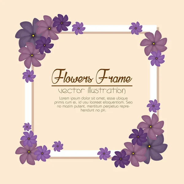Schattige bloemen frame achtergrond — Stockvector