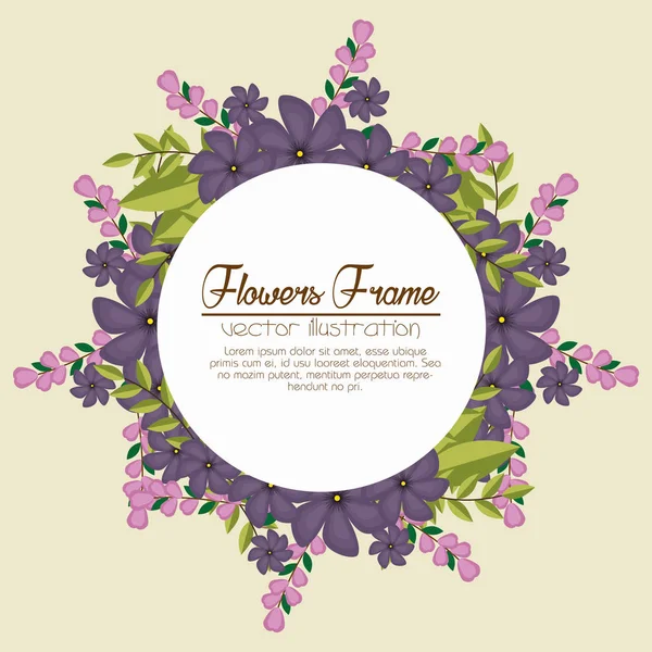 Lindo flores marco fondo — Archivo Imágenes Vectoriales