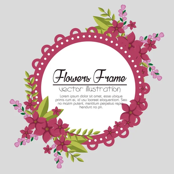 Schattige bloemen frame achtergrond — Stockvector