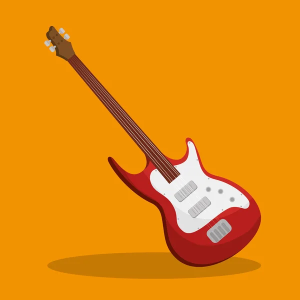 Guitar electric instrument isolated icon — Stock Vector