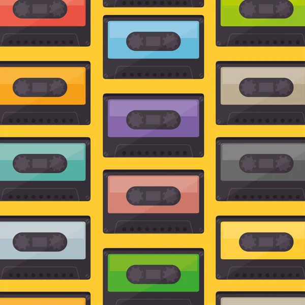 Cassette muziek oude patroon — Stockvector