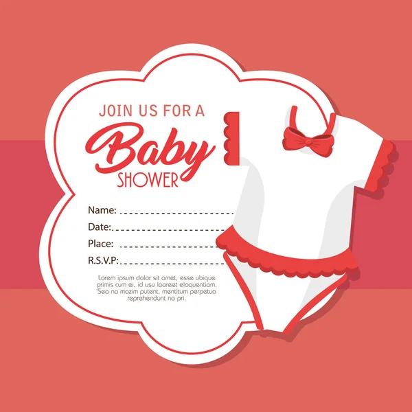 Baby shower inbjudan kort — Stock vektor