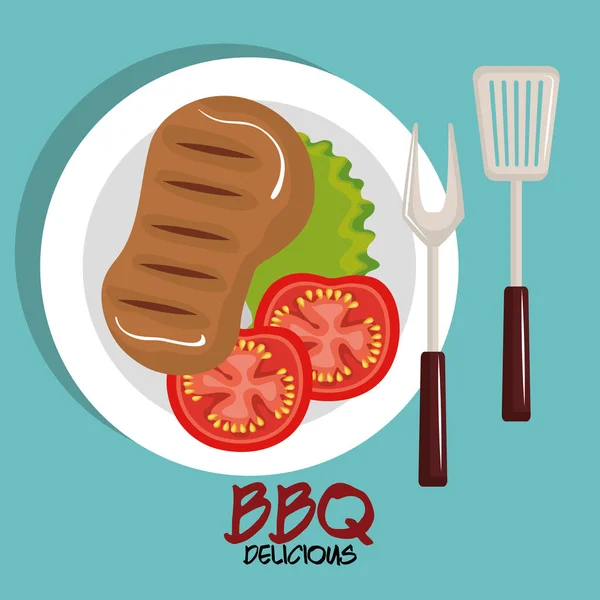 Lahodné maso hovězí bbq menu — Stockový vektor