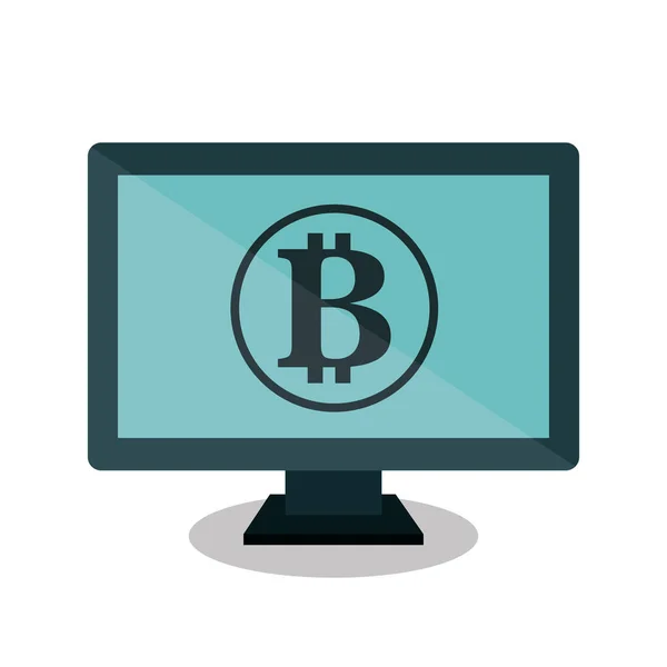 Bitcoins negociação ícones planos — Vetor de Stock