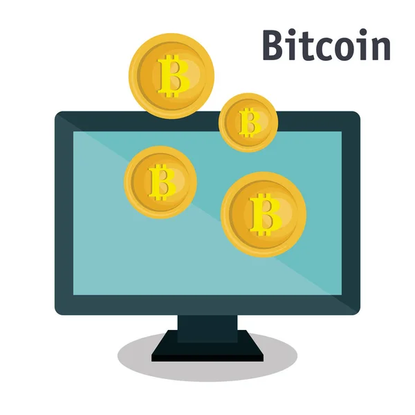 Bitcoins trading flat icons — Stock Vector
