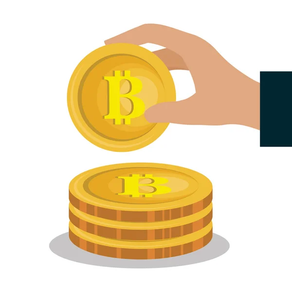 Bitcoins handel platt ikoner — Stock vektor