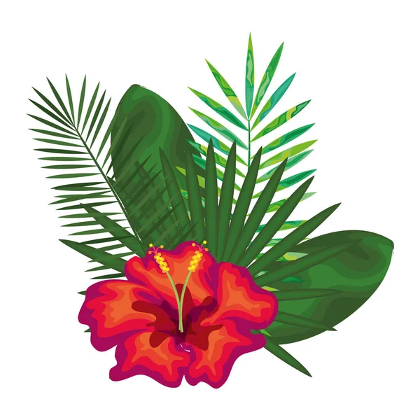 Tropical flowers decorative card — Stock Vector