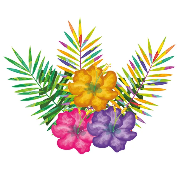 熱帯の花の装飾的なカード — ストックベクタ