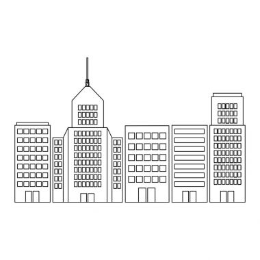 Cityscape binalar izole simgesi