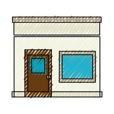 Açık izole simgesi bina depolamak