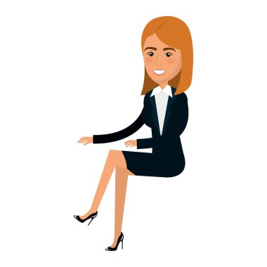 oturmuş iş işkadını poz