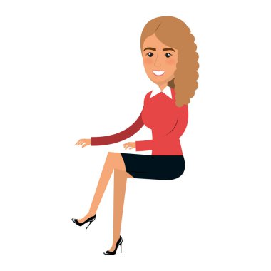 oturmuş iş işkadını poz