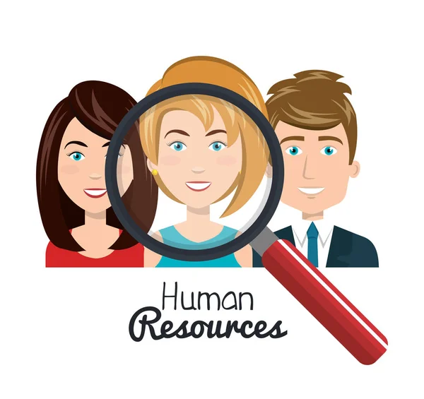 Recherche des ressources humaines isolée — Image vectorielle