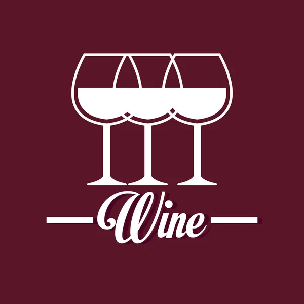 Disegno etichetta di vetro di vino isolato — Vettoriale Stock