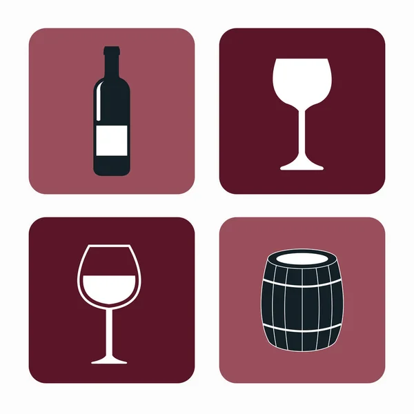 Définir la conception de l'étiquette du vin isolé — Image vectorielle