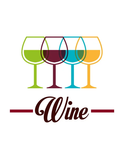 Conception d'étiquette en verre de vin isolé — Image vectorielle