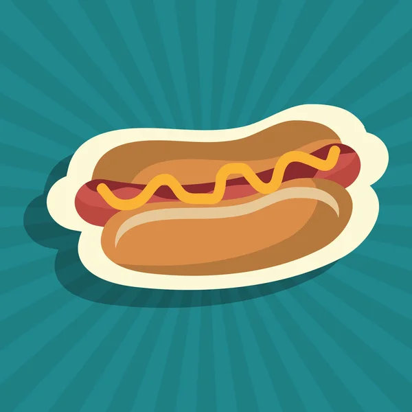 Hot dog fast food design isolated — Stock Vector