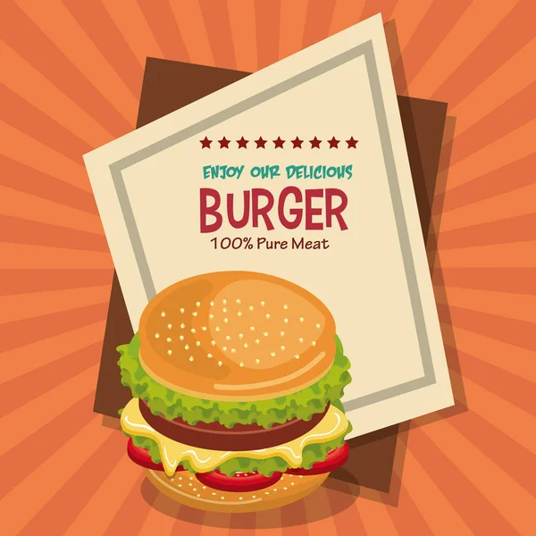 Design rychlého občerstvení Burger, samostatný — Stockový vektor
