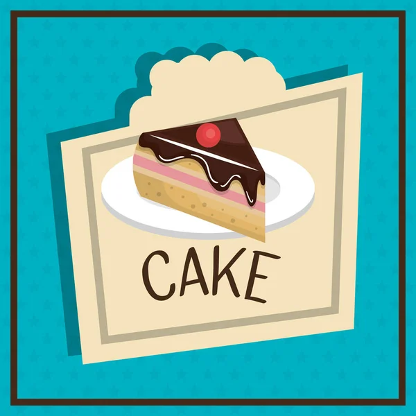 Sobremesa de fatia de bolo isolada — Vetor de Stock