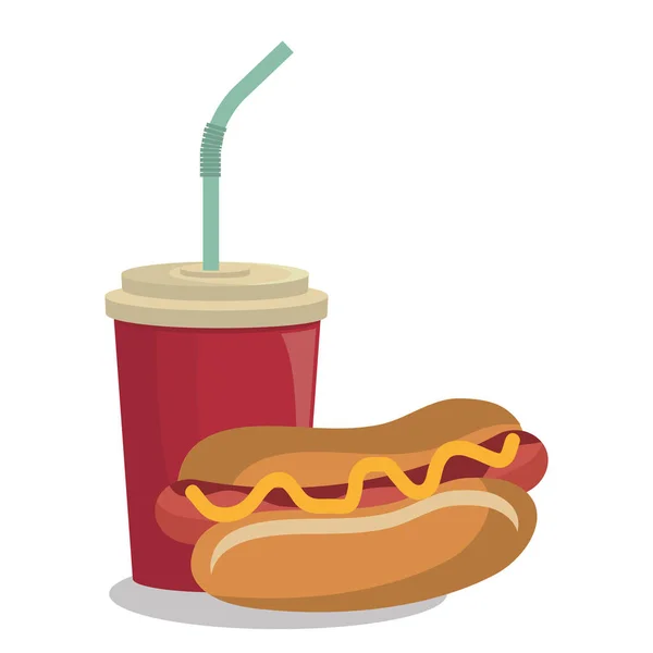 Hot dog fast food design isolato — Vettoriale Stock