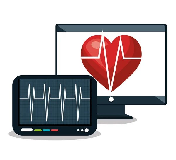 심장 디지털 의료 의료 격리 — 스톡 벡터