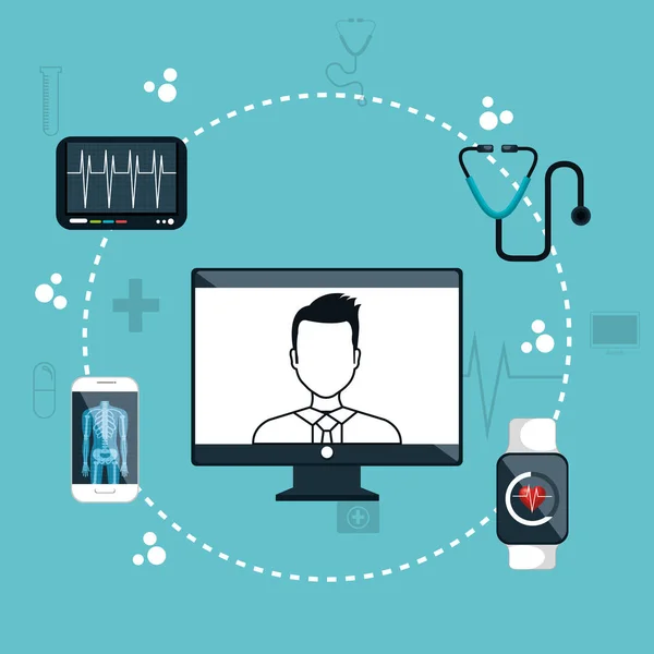 Infirmière soins médicaux numériques isolé — Image vectorielle