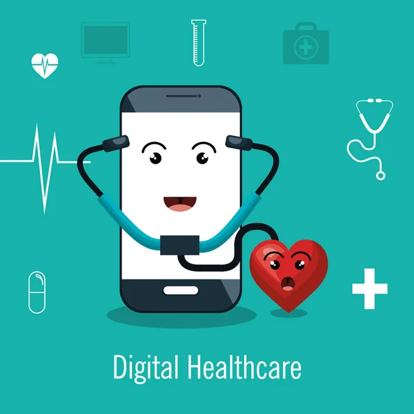 Digitala sjukvård medicinsk isolerade — Stock vektor