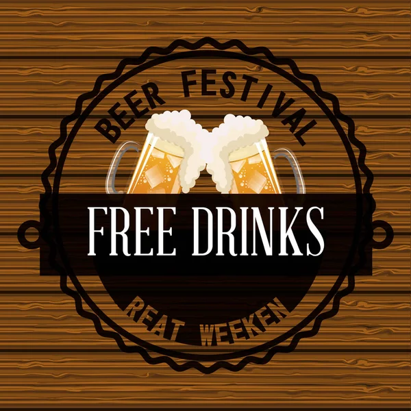 Festival de cerveza oktoberfest aislado — Vector de stock