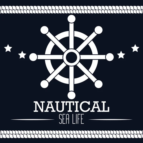 Symbol nautische Timon Boot Etikett isoliert — Stockvektor
