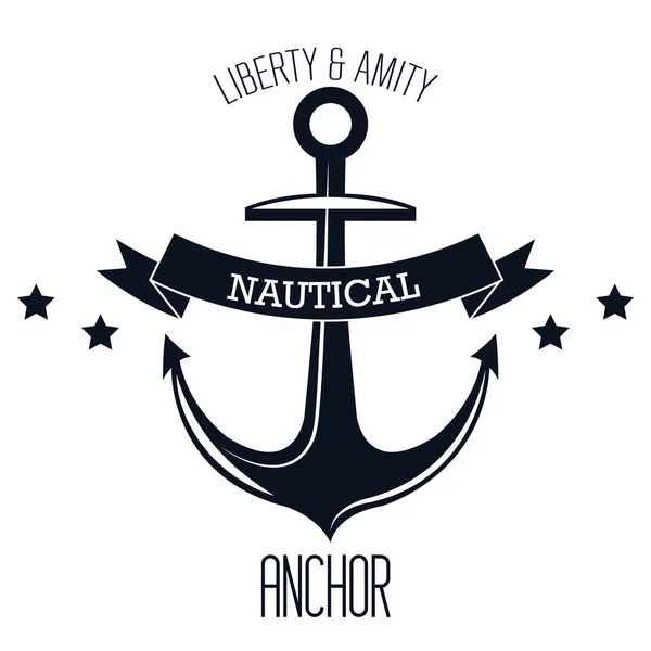 Icono emblema de la etiqueta náutica aislado — Archivo Imágenes Vectoriales