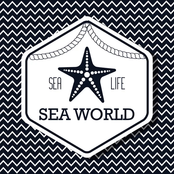 Mar mundo vida isolada — Vetor de Stock