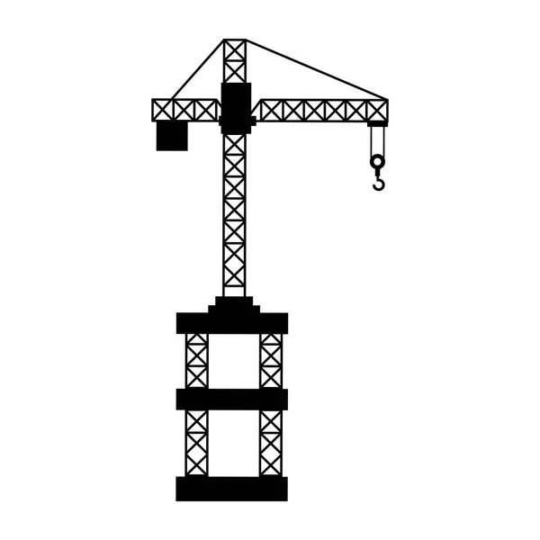 Grue de construction icône isolée — Image vectorielle