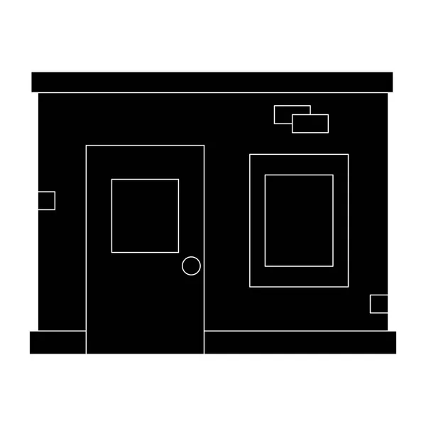 Opslaan gebouw van front geïsoleerde pictogram — Stockvector