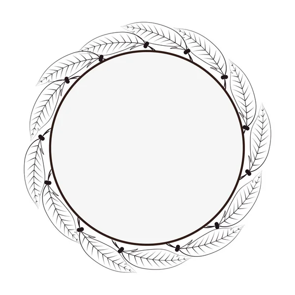 Boho Circular Frame Symbol — Stockvektor