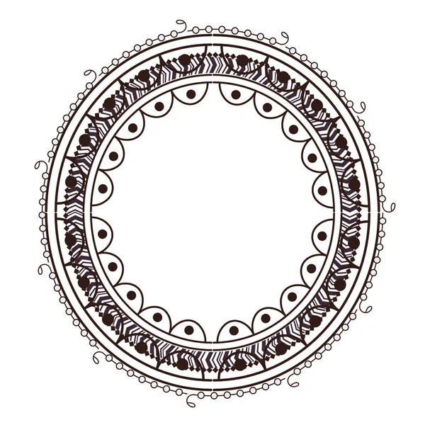 Boho circulaire frame pictogram — Stockvector