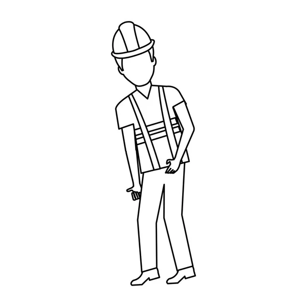 Építőipari munkás avatar karakter — Stock Vector