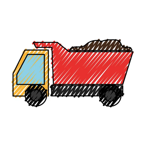 Icône isolée camion Dump — Image vectorielle