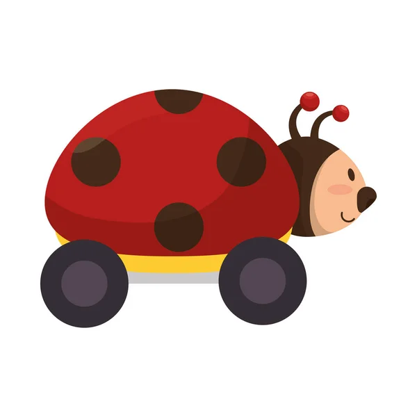 Ladybug with wheels toy — Stock Vector
