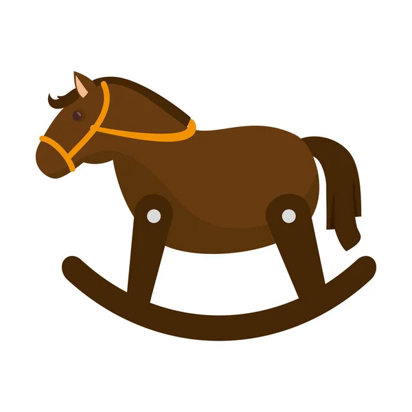 Cavallo di legno carino giocattolo — Vettoriale Stock