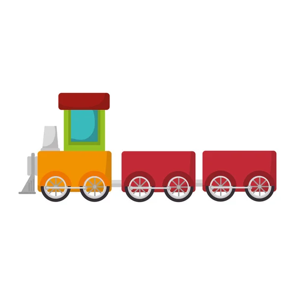 Lindo tren juguete icono — Vector de stock