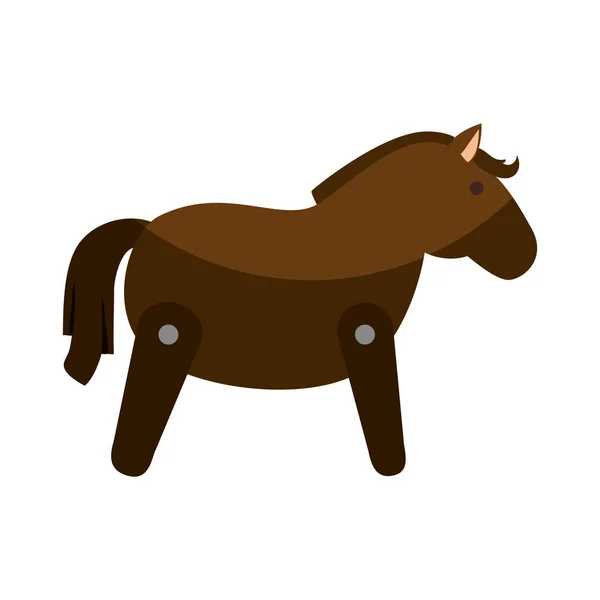 Puinen hevonen söpö lelu — vektorikuva