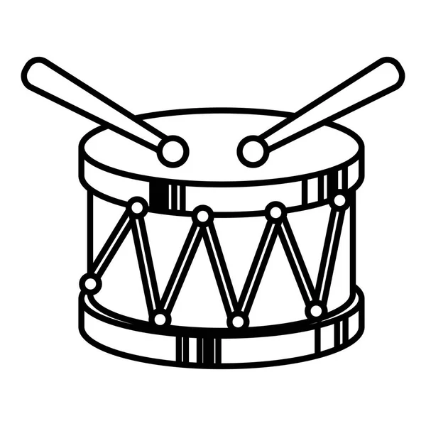 Tambor juguete instrumento musical — Vector de stock