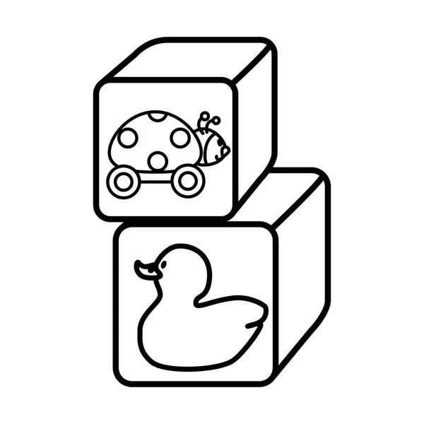 Bloques cubos juguete icono — Archivo Imágenes Vectoriales