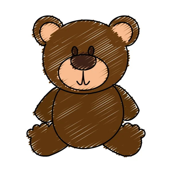 Bear teddy isolated icon — Stock Vector
